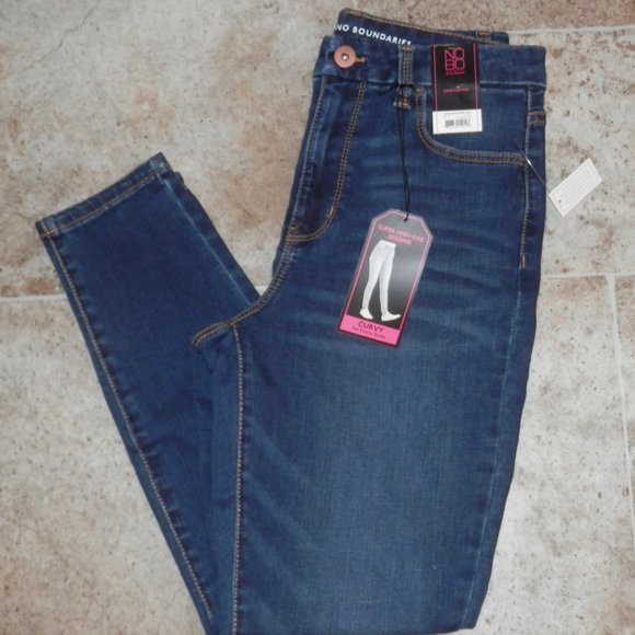 NO BOUNDARIES HIGH RISE CURVY SKINNY JEAN * DARK WASH JEGGINGS * NEW WITH TAGS * - Picture 4 of 5